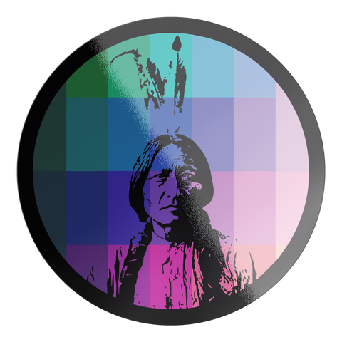 Sitting Bull Rainbow Sticker